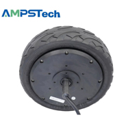 Moteur de roue servo sans balais AMPSTech 48VDC 30Nm, 10 pouces, arbre unique, étanche IP67, charge de 500 kg pour robots extérieurs