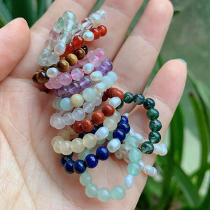 Nhẫn Trang Sức Đá Tự Nhiên Chữa Bệnh Chakra Nhẫn Đính Hạt Đàn Hồi Xếp Chồng Lên Nhau Có Thể Điều Chỉnh Được Đính Ngọc Trai Thật Nhiều Màu - Product Image 3