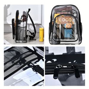 Promotional Transparent Storage Backpack <b>Large</b> Capacity Waterproof Student School Bag PVC Backpack Outdoor Travel Bag - Product Image 3
