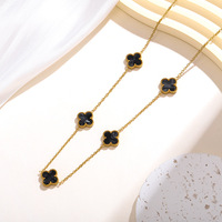 Kalung Choker Bunga Mewah Terjangkau Desain Unik Lintas Negara, Kalung Kerah Serbaguna Elegan Liontin Wanita Emas Asli 18k