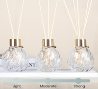 Ensemble diffuseur de parfum avec décoration dorée en métal, flacons vides de 3,5-4,2 oz et 20 bâtonnets diffuseurs, design unique pour la maison et le bureau