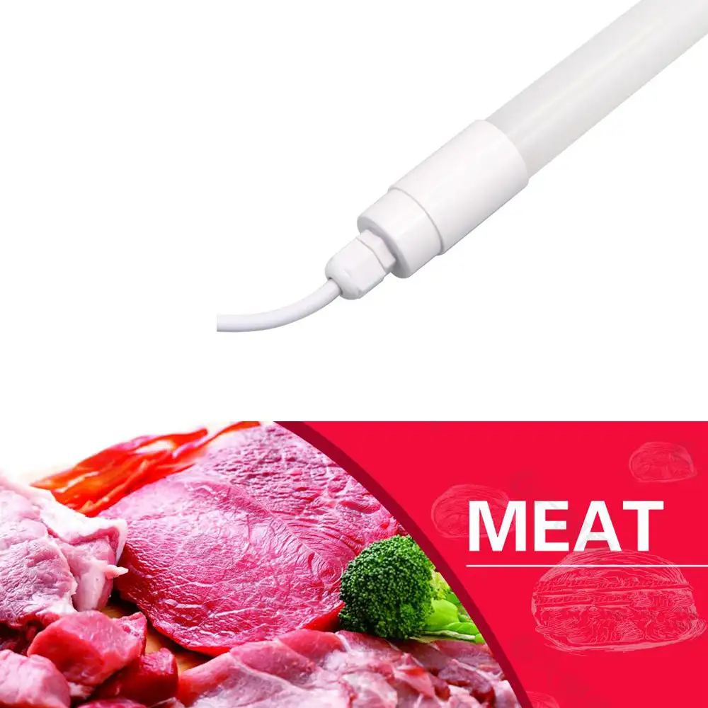 Venta caliente 9W 18W 22W 2 ft 3 ft 4 ft 5 ft T8 G13 2200K blanco rosa color del haz IP65 impermeable tubos LED para refrigerador de carne.