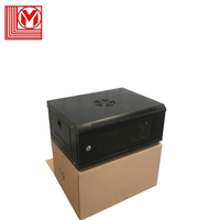 ML--4U MINGLANG Armoires réseau en acier noir épaissi 19 pouces Standard Montage mural Rack de serveur Porte verrouillable Surveillance de faible intensité