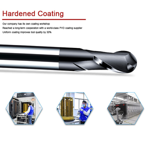 Customize OEM Tungsten Carbide CNC Milling Cutter Ball Nose <strong>End</strong> <strong>Mill</strong> HRC45 TiAN Coated Precision <0.005mm 2 Flutes 35 Degree - Product Image 5
