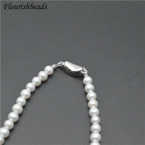 Forme ronde à la mode à la mode 925 argent fermoir lingot d'or collier de perles de perles naturelles pour bijoux cadeau de fête d'anniversaire - Product Image 2