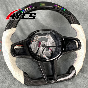 Volant en cuir blanc et fibre de carbone avec affichage LED personnalisé du régime moteur pour BMW <span class=keywords><strong>CS</strong></span> M2 <span class=keywords><strong>M3</strong></span> M4 M5 F10 F20 F30 <span class=keywords><strong>F80</strong></span> F90 G20 G30 G80 G82 - Product Image 3