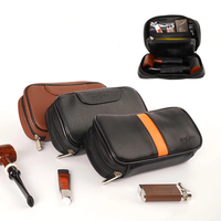 Sac de rangement pratique en cuir PU de petite taille à bas prix pour pipe à fumer