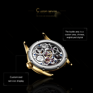 Montre mécanique de luxe Gemini Tourbillon, cadran squelette à remontage manuel avec bracelet en cuir de qualité supérieure - Product Image 6