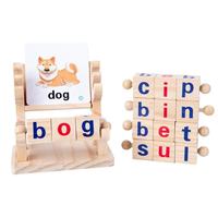 Bloques de Madera Giratorios del Alfabeto Montessori, Juego de Palabras CVC, Juguete Educativo STEM para el Aprendizaje Temprano de Niños Pequeños