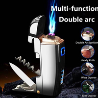 Briquet électrique rechargeable DEBANG, activé par USB, multifonctionnel, plasma avec couteau pour cigarettes, cadeau d'affaires en plastique