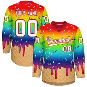 Maillot de hockey sur glace européen personnalisé 2026 en gros, 100 % polyester, avec impression par transfert thermique, uniforme de hockey - Product Image 3