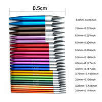 Kit de 12 aiguilles à tricoter circulaires en oxyde d'aluminium de 8 cm, aiguilles à tricoter multi-tailles, outils de travail manuel pour le tricot DIY