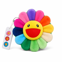 Broche en peluche mignonne motif tournesol souriant, épinglette florale, badge de dessin animé, breloque de sac, décoration de sac à dos, vente en gros