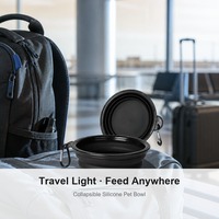 Tazón Plegable Telescópico Ovalado de Elastómero Termoplástico (TPE), Apto para Alimentos, Libre de BPA, Portátil para Acampar y Hacer Senderismo al Aire Libre