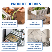 Boîte de rangement pour réfrigérateur en plastique transparent empilable, organisateur de réfrigérateur pour aliments avec couvercle