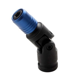 Universal Telescopic Spring Sleeve 1/2 In Chuck Aluminum Finish Black With Blue Tip Pneumatic Screwdriver Bit Extension Rod - Product Image 2