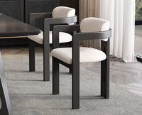 Chaise de salle à manger en bois avec siège moelleux en velours et laine d'agneau, design moderne, échantillon de mobilier pour la maison