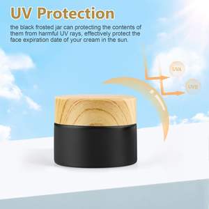 Frascos Redondos de Vidrio Negro de 5g-100g para Crema Facial con Tapa de Plástico, Envases Cosméticos Ecológicos para Polvo Suelto - Product Image 3
