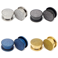 Ensemble de 10 boucles d'oreilles délicates en acier inoxydable, boucles d'oreilles à visser scintillantes et givrées, dilatateurs pour oreilles, dilatateurs pour le corps, piercing pour mariage