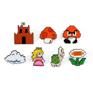 Lot de badges <span class=keywords><strong>en</strong></span> métal émaillé style pixel mosaïque, 7 couleurs, Mario, pour décoration de sacs à dos et vêtements - Product Image 1