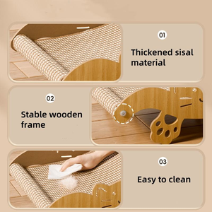 Cama para Gatos 2 en 1 con Tapete de Sisal para Gatitos Pequeños y Medianos, Rascador de Madera para Gatos, Silla de Sisal, Hamaca para Gatos - Product Image 4