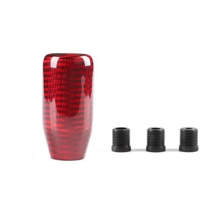 Poignée de levier de vitesse en fibre de carbone rouge et noir, universelle, pour transmission manuelle et automatique, design ergonomique - Product Image 1