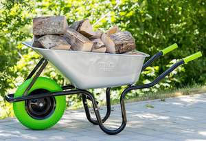 H Fulltech 250kg chariot à roue unique 100L modèle français brouette à essence galvanisé Pu mousse roue OEM personnalisable métal essence - Product Image 5