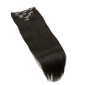 Extensions de cheveux humains chinois naturels non traités, à clipser, double épaisseur, vierges, lisses - Product Image 2