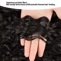 Queue de cheval à cordon Deep Wave, cheveux humains 100% naturels, extensions brésiliennes Remy, noir naturel, 100g, postiche à clipser