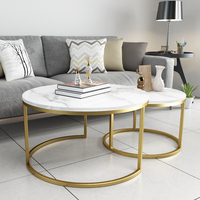 Ins nórdicos minimalismo moderno redondo de vidrio mármol oro patas de metal de Acero Inoxidable base de juegos de mesa de café de