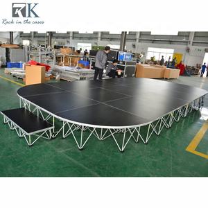 1x1M Quick Mobile <b>Stage</b> Modular <b>Stage</b> Platform with Folding Riser for Event Indoor and Outdoor - Product Image 5