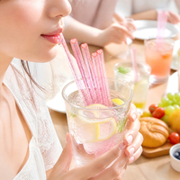 Pailles en plastique scintillantes en forme de cœur, pailles réutilisables roses étincelantes, idéales pour les boissons estivales, les fêtes et la décoration de cadeaux