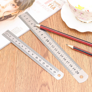 Regla de acero inoxidable Soumei Hidemi, herramienta de medición engrosada de 15cm y 20cm para estudiantes, carpintería, papelería escolar - Product Image 1