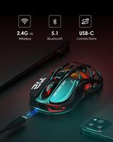 Ratón Inalámbrico para Juegos GravaStar Mercury M2 Tri-Mode RGB con Diseño Hueco, 26000DPI, Ligero, PAW3395, Botones Programables