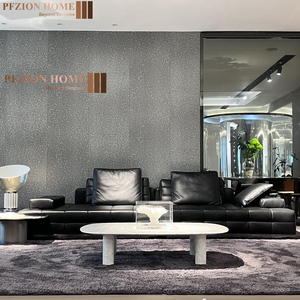 PFZION HOME Muebles para el hogar de estilo italiano Magnífico sofá de cuero convertible en forma de L Tacto tridimensional resistente para vivir - Product Image 1