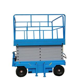 Plataforma de trabajo aéreo elevadora de tijera eléctrica autopropulsada de 8M para posicionar y tirar mesas elevadoras a la venta - Product Image 4