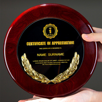 Trofeo de Madera MDF Redondo para Negocios, Placa de Madera para Premios, Recuerdo Corporativo al por Mayor