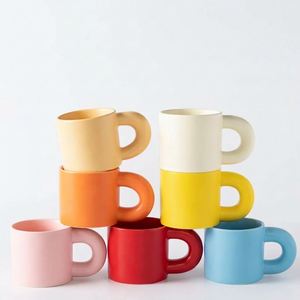 Wholesale Personalized Porcelain Tea Cup Modern <b>Handmade</b> Gift Cute Fat Chubby Promotional <b>Ceramic</b> Coffee Milk <b>Mug</b> - Product Image 6