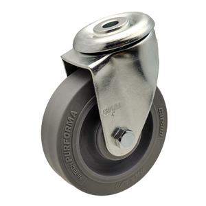 <span class=keywords><strong>Roulettes</strong></span> à rivets creux <span class=keywords><strong>Roulettes</strong></span> industrielles moyennes <span class=keywords><strong>Roulettes</strong></span> pivotantes à roues TPR grises de 4 pouces - Product Image 1