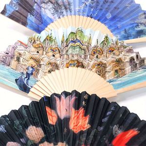 Abanico Plegable Ecológico de Bambú con Logotipo Personalizado, Tradicional, de Tela, para Regalo Empresarial o Promocional - Product Image 4