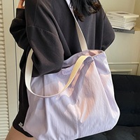 Sac fourre-tout décontracté pour femme, grande capacité, léger, à bandoulière unique, simple, polyvalent, couleur unie, en toile, fabriqué en Chine/GUA
