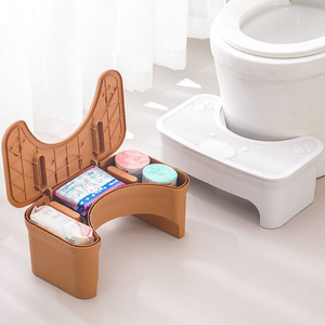 Taburete de baño Myhome para adultos y niños, material PP blanco y marrón, soporte para posición de sentadilla a 35 grados, equipo de seguridad para el baño - Product Image 3
