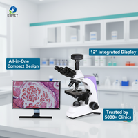 Microscope composé biologique trinoculaire durable et écologique EUR VET pour usage en laboratoire vétérinaire canin