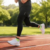 Chaussettes de sport à logo personnalisé, chaussettes de compression absorbant les chocs, chaussettes de sport en tricot multicolores pour l'entraînement et les occasions décontractées