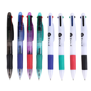Stylos à bille en gros pour l'école et le bureau, stylos à bille en plastique blanc les moins chers, encre 4 couleurs, avec impression de logo personnalisé - Product Image 1