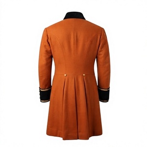 <b>Vintage</b> Style Men's Winter Waterproof Woolen Overcoat Long <b>Coat</b> Embroidered Button Front Historic Costume Jacket - Product Image 2