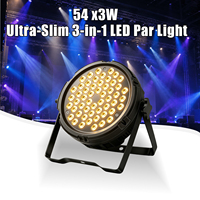 Projecteur PAR LED RGB 3-en-1 54*3W avec contrôle DMX512, boîtier en aluminium, éclairage d'effet de scène, adapté pour les mariages, les églises, les DJ