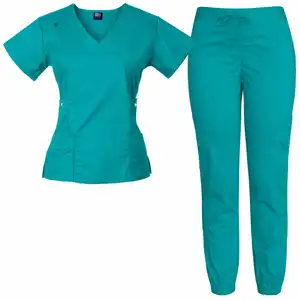 Ensembles d'uniformes d'infirmières en coton poly respectueux de l'environnement pour les infirmières et les médecins