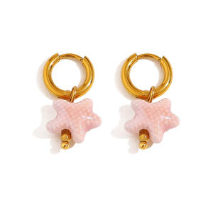 Pendientes de la serie Ocean, joyería, pendientes de acero inoxidable chapados en oro de 18 quilates, pendientes de gota de estrella de mar a la moda para mujer - Product Image 5