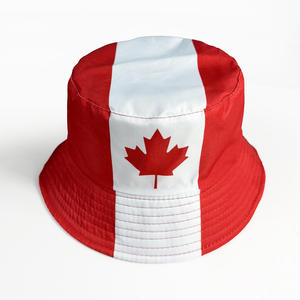 Новая модель 2026: Двусторонняя рыболовная шляпа-панама с полосками и флагом Канады для футбольных болельщиков - Product Image 3